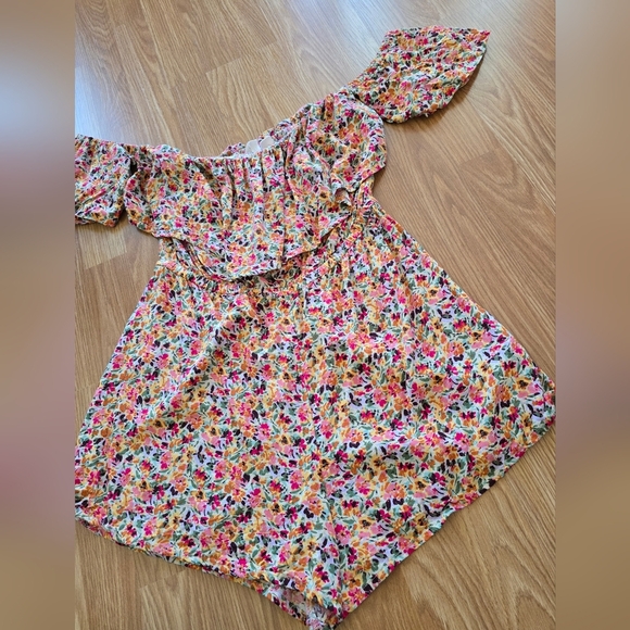 Roxy ANOTHER DAY Off-the-shoulder Romper Size Medium 100% Viscose - Picture 4 of 12